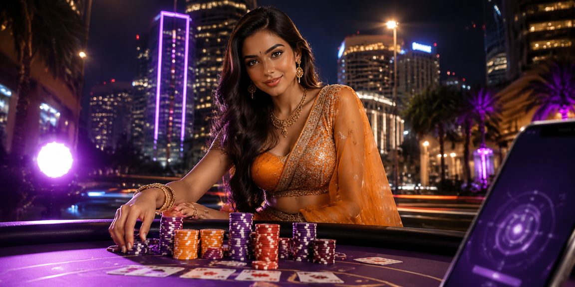 Man playing poker at Bangalore MG Road decorated casino