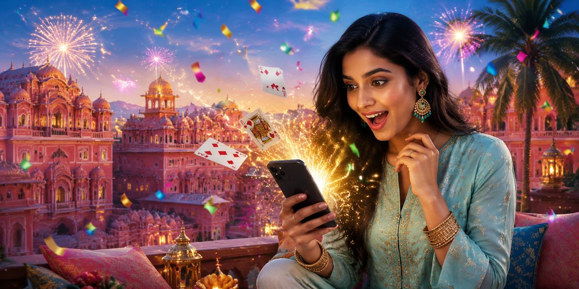 Player enjoying online Rummy game on mobile device in Jaipur