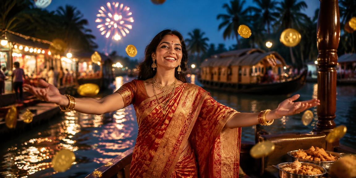 Enjoy online Rummy on mobile device near Kerala backwaters